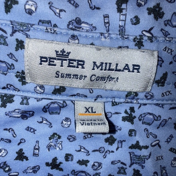 PETER MILLAR ANIMAL HOUSE DELTA TAU ALL OVER XL Golf Polo Shirt Course Logo - Picture 5 of 10